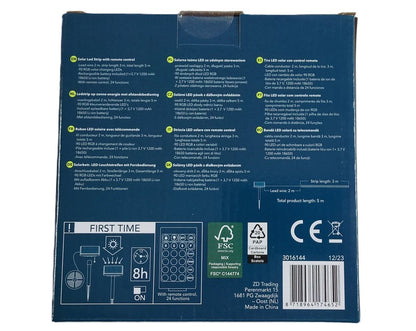 Ruban LED Solaire Extérieur RGB 5 m – Étanche avec Télécommande et Éclairage Multicolore