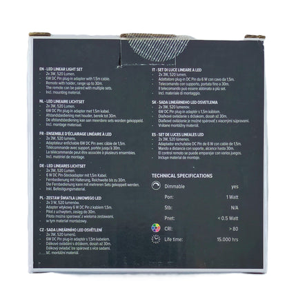 Lot de 2 Rubans LED Blanc avec Télécommande et Supports – Éclairage Facile et Élégant !