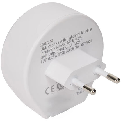 Chargeur murale USB-C avec fonction veilleuse