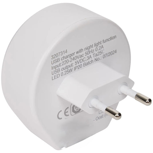 Chargeur murale USB-C avec fonction veilleuse