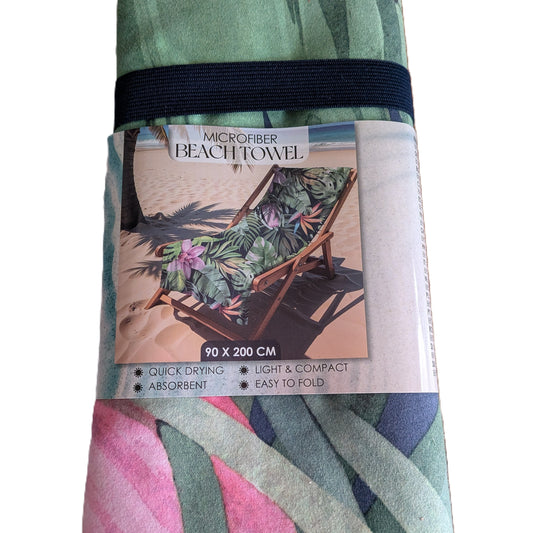 Serviette de plage en microfibre compacte 90 x 200 cm