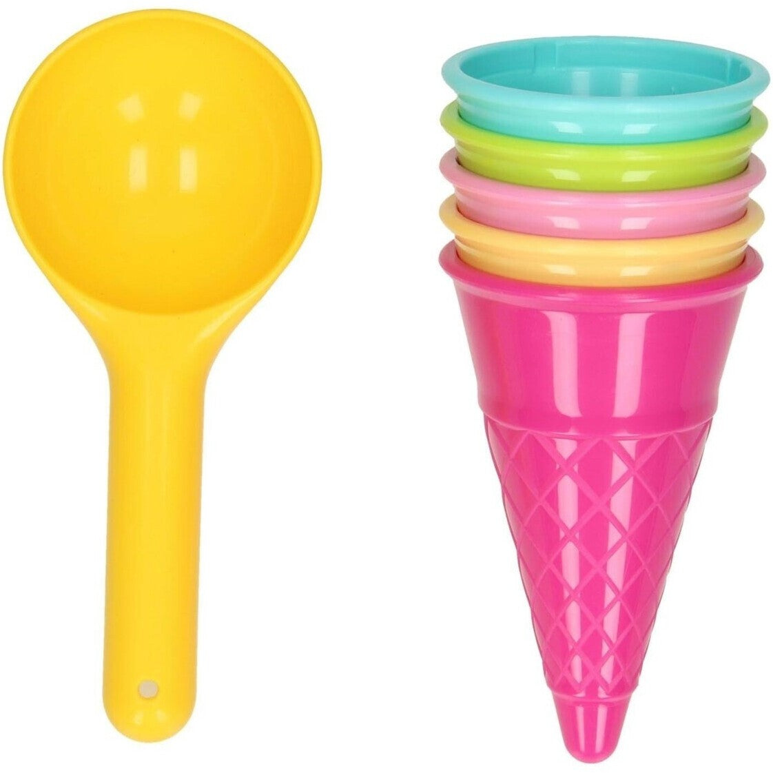 Ensemble de Moules à Sable Cornets à glace cuillère Jaune
