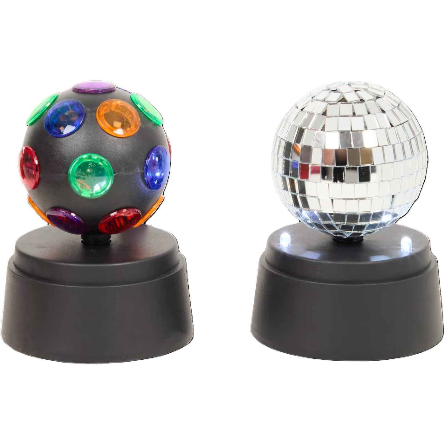 8 Packs de 2 Boules Disco Rond et Cœur avec Led 360 °