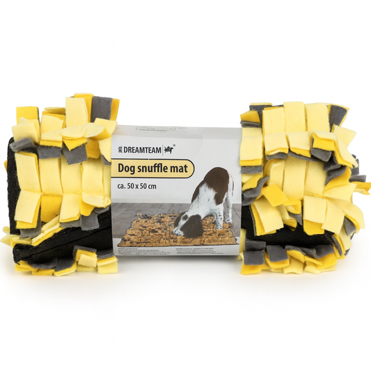 Tapis reniflant pour Chien, 50 x 50 cm Jaune et Gris