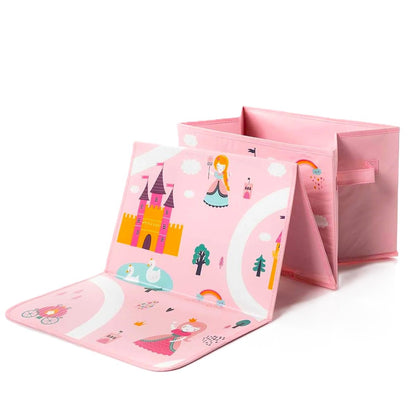 Boîte de rangement avec tapis de jeux Rose 97.5 x 39 x 24 cm