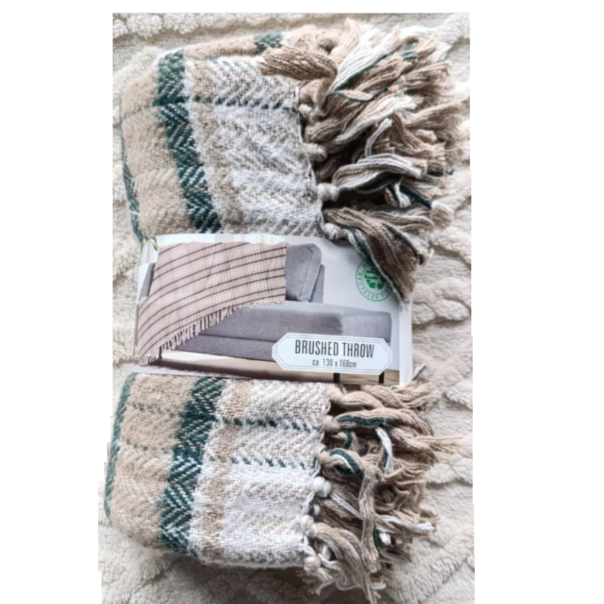 Couverture en coton à carreaux Vert 130x 160 cm