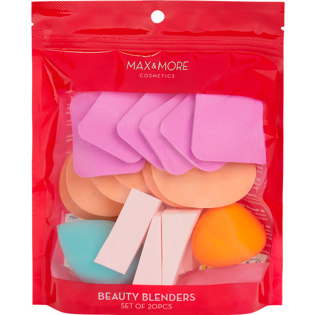 Lot de 6 x Beauty blenders/éponges à maquillage Max & More 20 pièces ( 2.5 e /pcs )